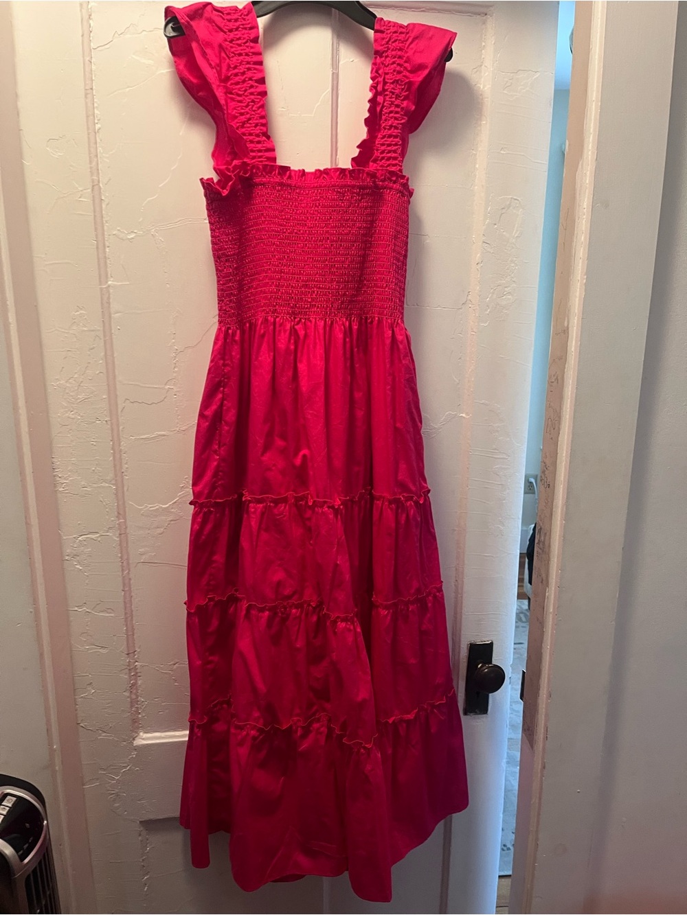NWOT Women’s Ruffled Smocked Maxi Dress - Pink - Picture 3 of 4